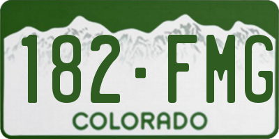 CO license plate 182FMG