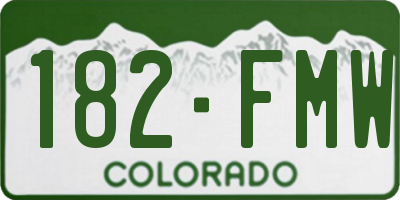 CO license plate 182FMW
