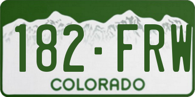 CO license plate 182FRW