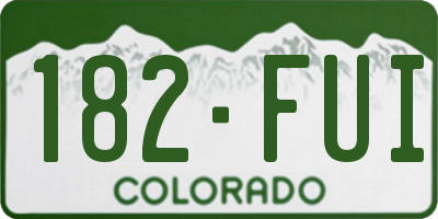 CO license plate 182FUI