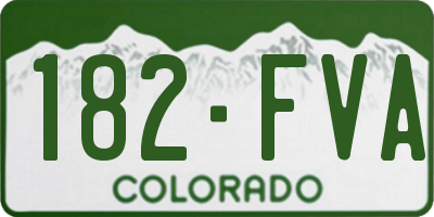 CO license plate 182FVA
