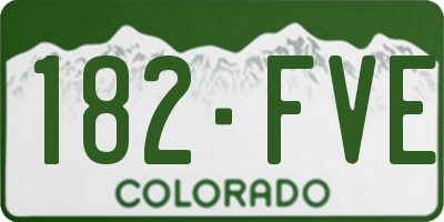 CO license plate 182FVE