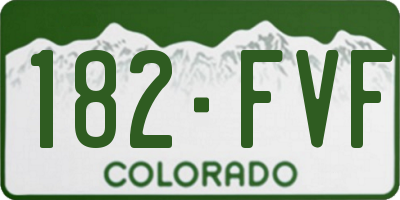 CO license plate 182FVF