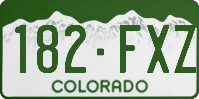 CO license plate 182FXZ