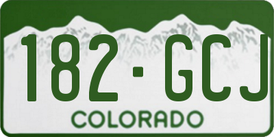 CO license plate 182GCJ