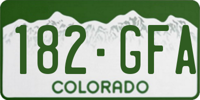 CO license plate 182GFA