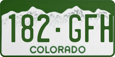 CO license plate 182GFH