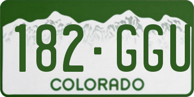 CO license plate 182GGU