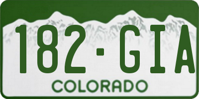 CO license plate 182GIA