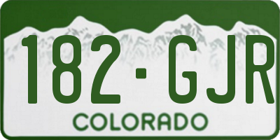 CO license plate 182GJR