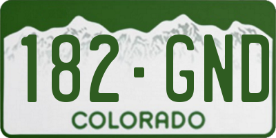 CO license plate 182GND