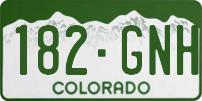 CO license plate 182GNH