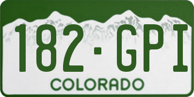 CO license plate 182GPI