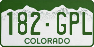 CO license plate 182GPL
