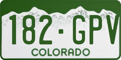 CO license plate 182GPV