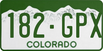 CO license plate 182GPX