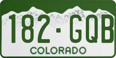 CO license plate 182GQB