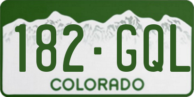 CO license plate 182GQL
