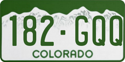 CO license plate 182GQQ