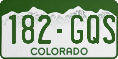 CO license plate 182GQS