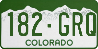CO license plate 182GRQ