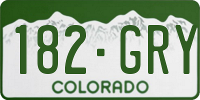 CO license plate 182GRY