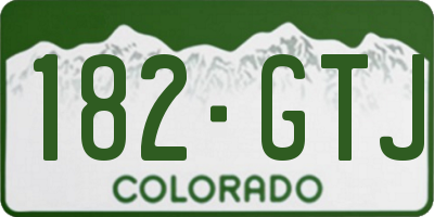 CO license plate 182GTJ