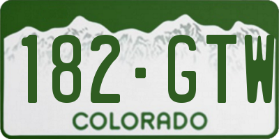 CO license plate 182GTW