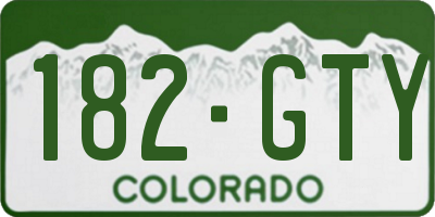 CO license plate 182GTY