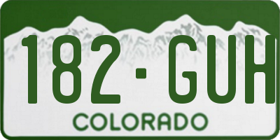 CO license plate 182GUH
