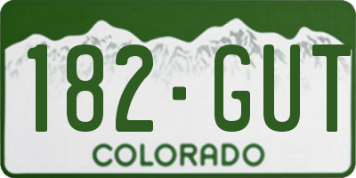 CO license plate 182GUT