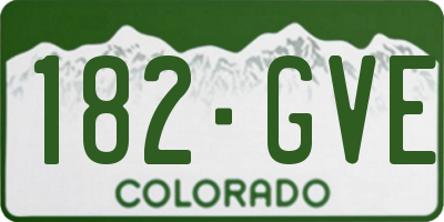 CO license plate 182GVE
