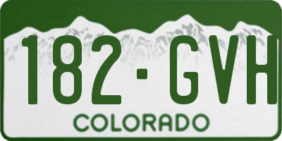 CO license plate 182GVH