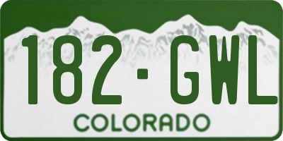 CO license plate 182GWL