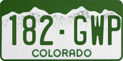 CO license plate 182GWP
