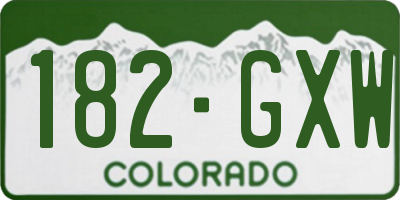 CO license plate 182GXW
