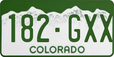 CO license plate 182GXX