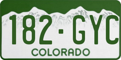 CO license plate 182GYC
