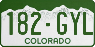 CO license plate 182GYL