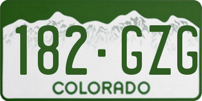CO license plate 182GZG