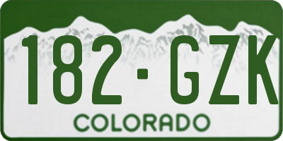 CO license plate 182GZK