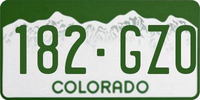 CO license plate 182GZO