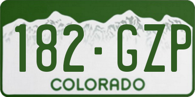 CO license plate 182GZP