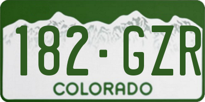 CO license plate 182GZR