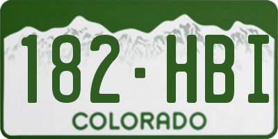CO license plate 182HBI