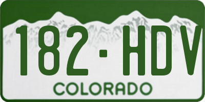 CO license plate 182HDV