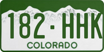 CO license plate 182HHK