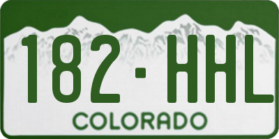 CO license plate 182HHL