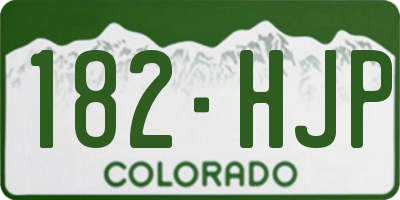 CO license plate 182HJP