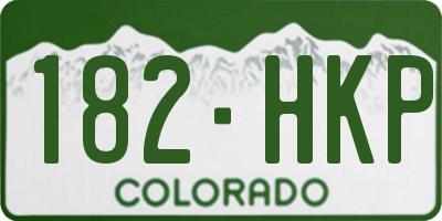 CO license plate 182HKP